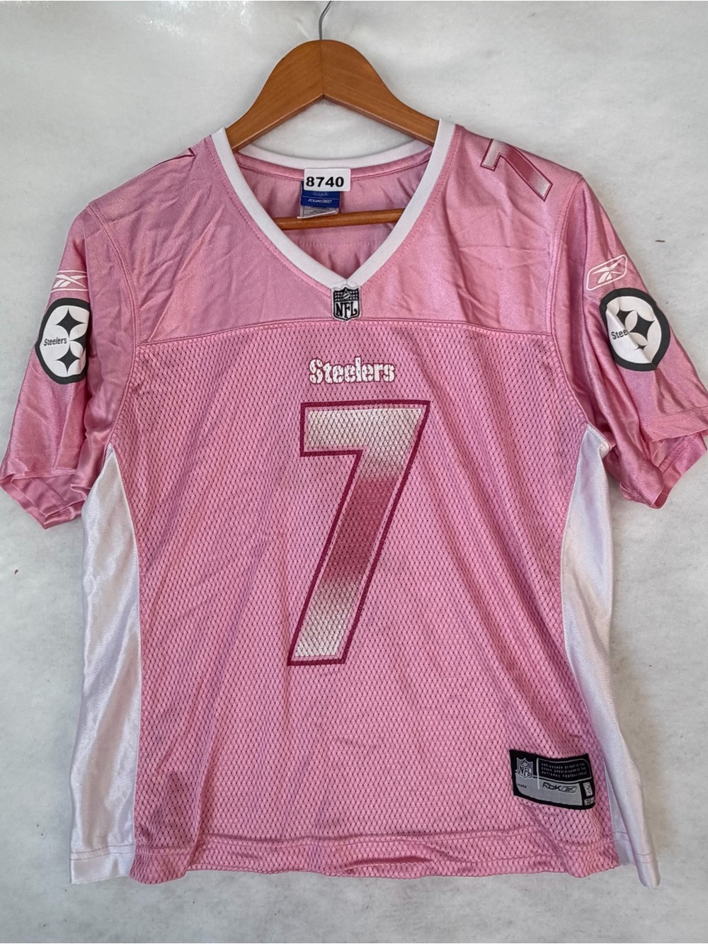 Ben Roethlisberger Pittsburgh Steelers Pink Jersey Women’s L Reebok 8740